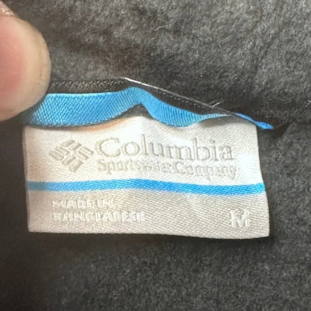 Columbia Fleece Vest Mens M Gray Full Zip Equipment Share AM1535 Mock Neck